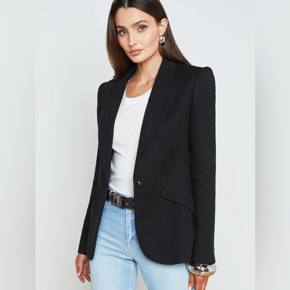 L’Agence Chamberlain blazer in midnight blue tweed - Picture 9 of 9